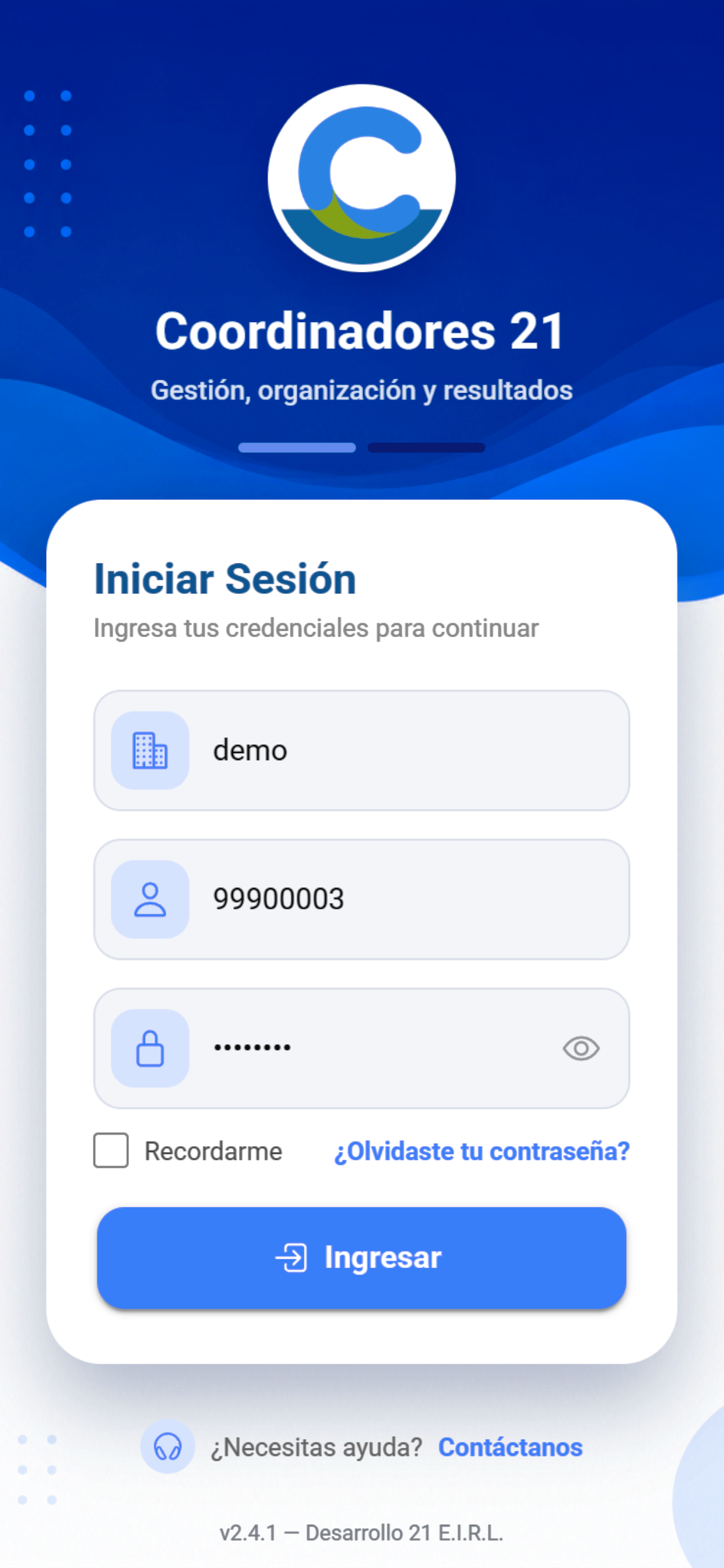 Inicio de sesión