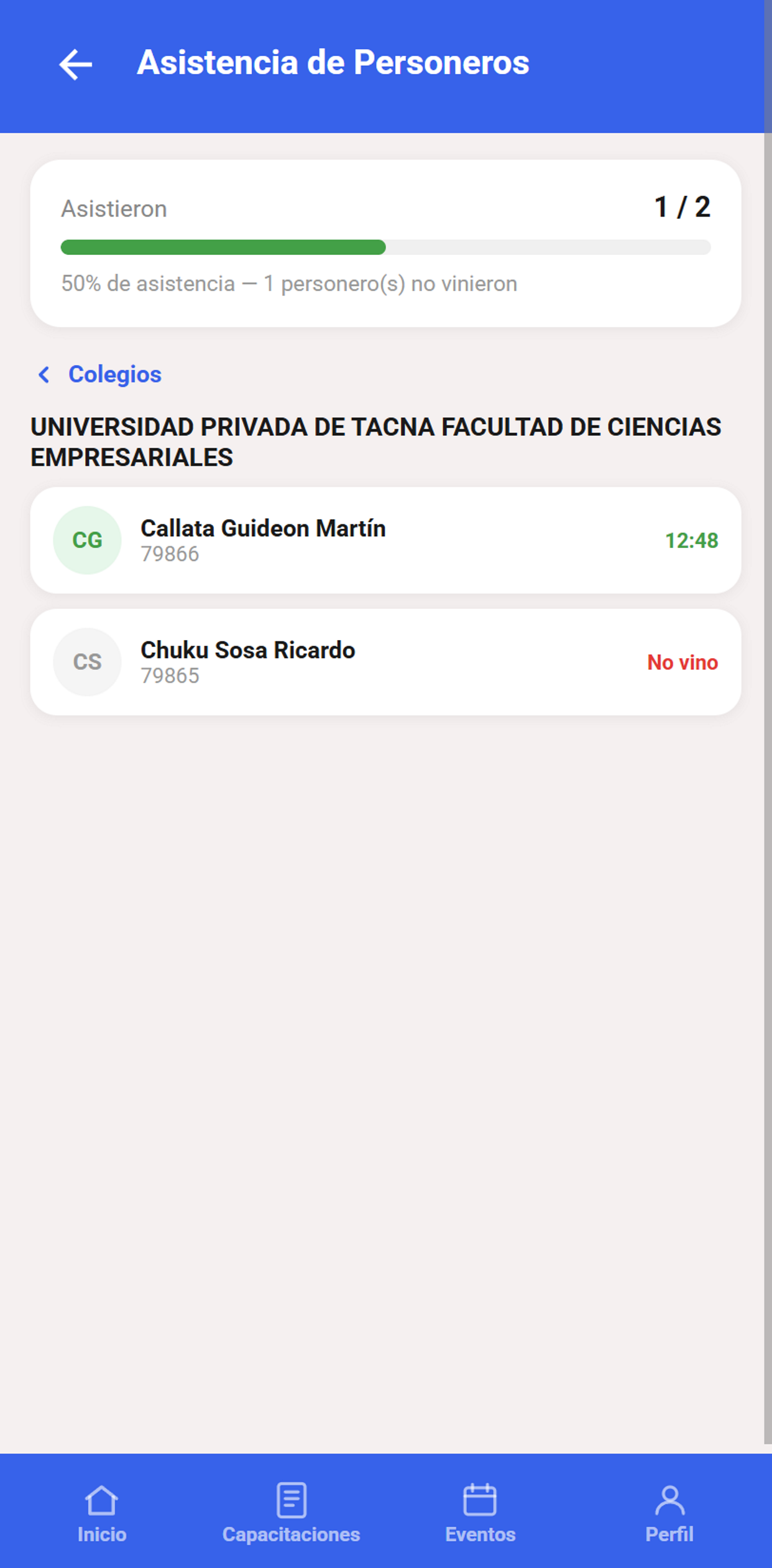 Asistencia de Personeros