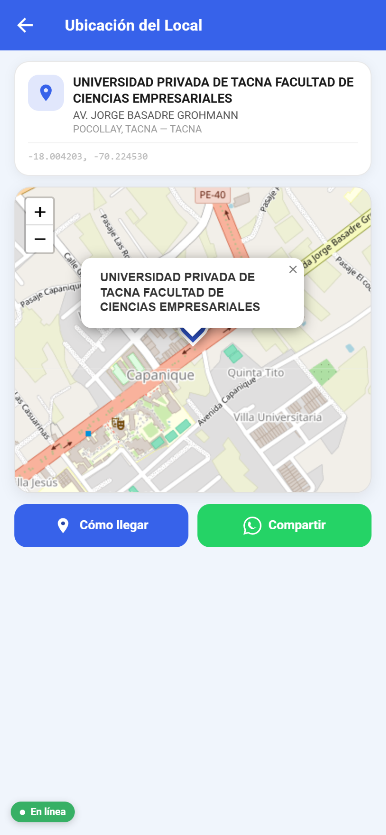 Ubicación del Local