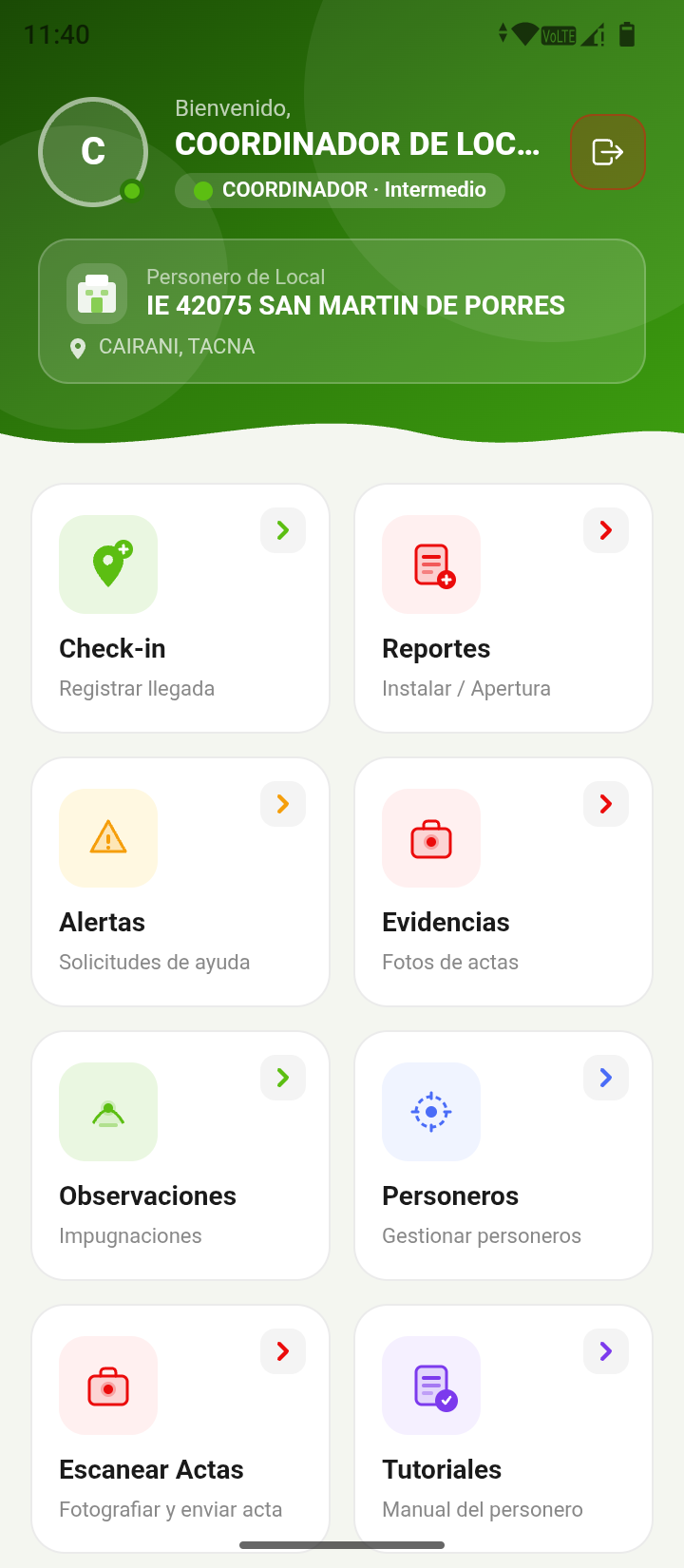 Panel de Control Personeros 21