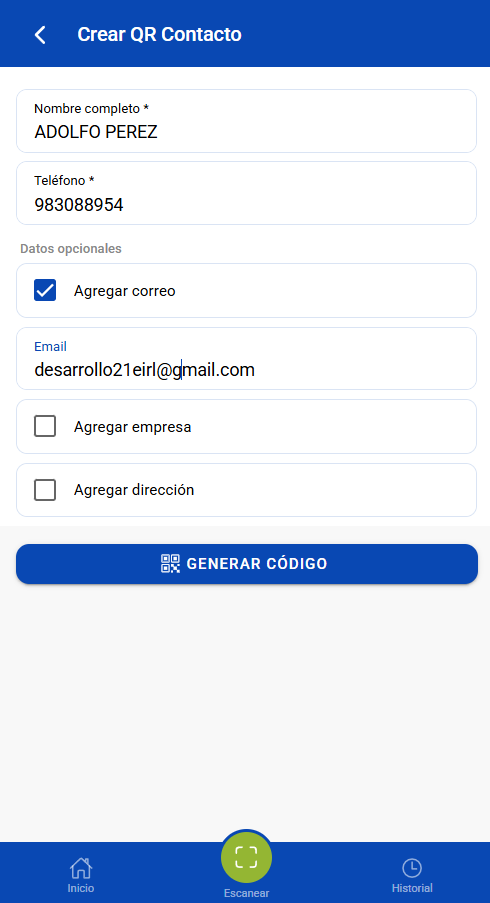 QR Contacto